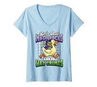 Femme Frog Goose Meme Lets Roll Math Rocks Do War Crimes Teacher T-Shirt avec Col en V