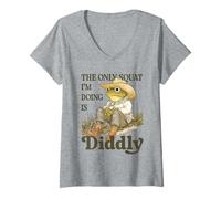 Femme Frog Toad Cowboy Western Le Seul Squat Que Je Fais est Diddly T-Shirt avec Col en V