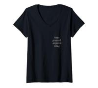 Femme From Another Point Of View Upside Down Typographie Minimalist T-Shirt avec Col en V