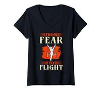 Femme From Fear to Flight Circus Aerial Trapeze Art Design T-Shirt avec Col en V
