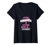 Femme From lullabies to lecture mode in… seconds! T-Shirt avec Col en V