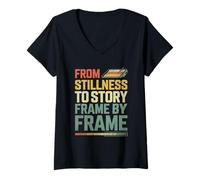 Femme From Stillness To Story Cadre par image Animation Dessiner Croquis T-Shirt avec Col en V