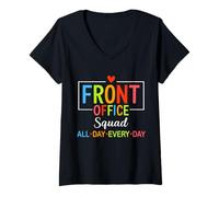 Femme Front Office Squad All Day Every Day T-Shirt avec Col en V