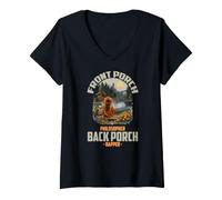 Femme Front Porch Philosopher Back Porch Napper T-Shirt avec Col en V