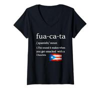 Femme Fuacata : Les sons quand on se fait gifler avec une Chancleta 2025 T-Shirt avec Col en V