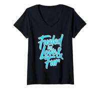 Femme Fueled by Love and Fur T-Shirt avec Col en V