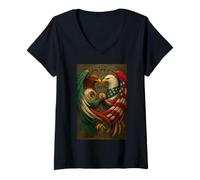 Femme FUERZA ET HERMANDAD Aguilas T-Shirt avec Col en V