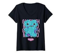 Femme Fuggler Gaptooth McGoo Blue Laboratory Misfits T-Shirt avec Col en V