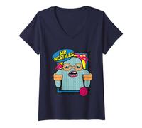 Femme Fuggler Mr Needles Vacay Vibes Retro Années 90 T-Shirt avec Col en V
