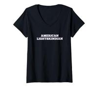 Femme Fun American Lightskindian Light Skin Mixed Heritage T-Shirt avec Col en V