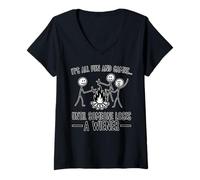 Femme Fun and Games Campfire Humour Adulte T-Shirt avec Col en V