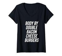 Femme Fun Body by Double Bacon Cheeseburgers Meme Saying T-Shirt avec Col en V