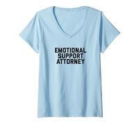 Femme Fun Emotional Support Attorney Lawyer Joke T-Shirt avec Col en V