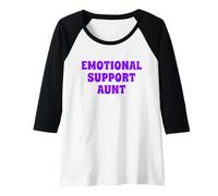 Femme Fun Emotional Support Aunt Therapy Joke Manche Raglan