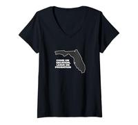 Femme Fun Florida Come on Vacation, Leave on Probation Drôle T-Shirt avec Col en V