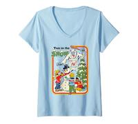 Femme Fun in The Snow Christmas Snowman Retro Funny Adult Humor T-Shirt avec Col en V