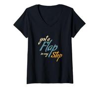 Femme Fun Tap Dancing Pun J'Ai Un Battement dans Mon Pas T-Shirt avec Col en V