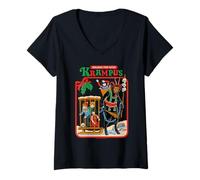 Femme Fun with Krampus Christmas Retro Vintage Funny Adult Humor T-Shirt avec Col en V