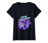 Femme Funk Machine Guitare Basse Electrique Bassiste Groove Explosion T-Shirt avec Col en V