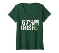 Femme Funny 67 Irish Six Seven St Pats Joke 6 7 St Patricks Day T-Shirt avec Col en V