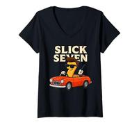 Femme Funny 67 Six-Seven Meme Assortiment Slick Seven Wordplay Design T-Shirt avec Col en V