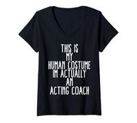Femme Funny Acting Coach Costume for Professional Student Actors T-Shirt avec Col en V