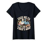 Femme Funny AI Rabbit Meme - Tous Les Chemins Mènent À Rome, T-Shirt avec Col en V