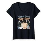 Femme Funny AI Rabbit Meme - Tous Les Chemins Mènent À Rome, T-Shirt avec Col en V