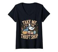 Femme Funny AI Rabbit Meme - Tous Les Chemins Mènent À Rome, T-Shirt avec Col en V