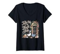 Femme Funny AI Rabbit Meme - Tous Les Chemins Mènent À Rome, T-Shirt avec Col en V