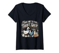 Femme Funny AI Rabbit Meme - Tous Les Chemins Mènent À Rome, T-Shirt avec Col en V