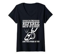 Femme Funny Arbitre Design Sports Réf Gag Arbitre pour Homme Femme T-Shirt avec Col en V