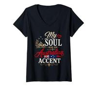 Femme Funny Australia Humor Australian Joke Accent T-Shirt avec Col en V