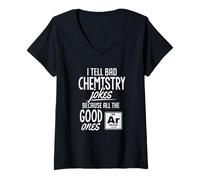 Femme Funny Bad Chemistry Jokes All The Good Ones Argon T-Shirt avec Col en V