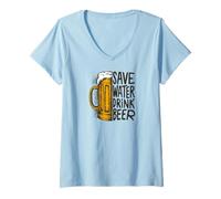Femme Funny Bar Alcohol Drinking Party Beer Brew Craft Cerveza T-Shirt avec Col en V