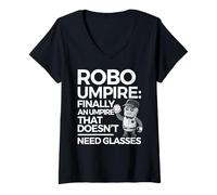 Femme Funny Baseball Player Robo Umpire Baseball Umpire Humor T-Shirt avec Col en V