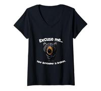 Femme Funny Bear Excuse Me Your Birdfeeder Is Broken T-Shirt avec Col en V