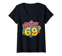 Femme Funny Bingo Player Ohh 69 Caller Game Night Gambling Gambler T-Shirt avec Col en V