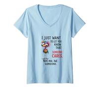 Femme Funny Bird Quote Sarcastic I Dont Care Men Women T-Shirt avec Col en V