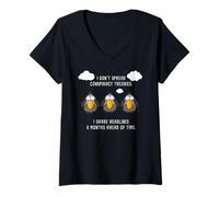Femme Funny Birds Chatting: I Don't Spread Conspiracy Theories T-Shirt avec Col en V