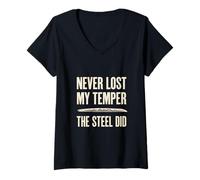 Femme Funny Bladesmith Couteau à Enclume Forge Smith T-Shirt avec Col en V