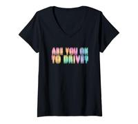 Femme Funny Blurry Êtes-vous d'accord pour conduire un bar de fête en état d'ébriété T-Shirt avec Col en V