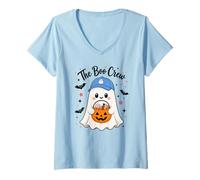 Femme Funny Boo Crew Dad Ghost Casquette de Baseball Halloween Famille T-Shirt avec Col en V
