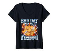 Femme Funny Bootleg Bad Day to Be A Hash Brown T-Shirt avec Col en V