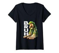 Femme Funny Boys Girls Kids Bruh Giant Feet Tree BRR BRR Patapim T-Shirt avec Col en V