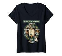 Femme Funny Cat Scientific Method Physics Teacher Science T-Shirt avec Col en V