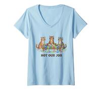 Femme Funny Cats Chaos, ce n'est Pas Notre métier d'amoureux des Chats T-Shirt avec Col en V