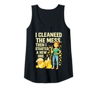 Femme Funny Chaos Humour Shirt - Clean Freak Mess Maker Adult Blague Débardeur
