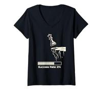 Femme Funny Chess I Sac'd My Queen Meme Success Rate 2% T-Shirt avec Col en V