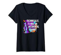 Femme Funny Chess Player Accidental Gambit Blunder Quote T-Shirt avec Col en V